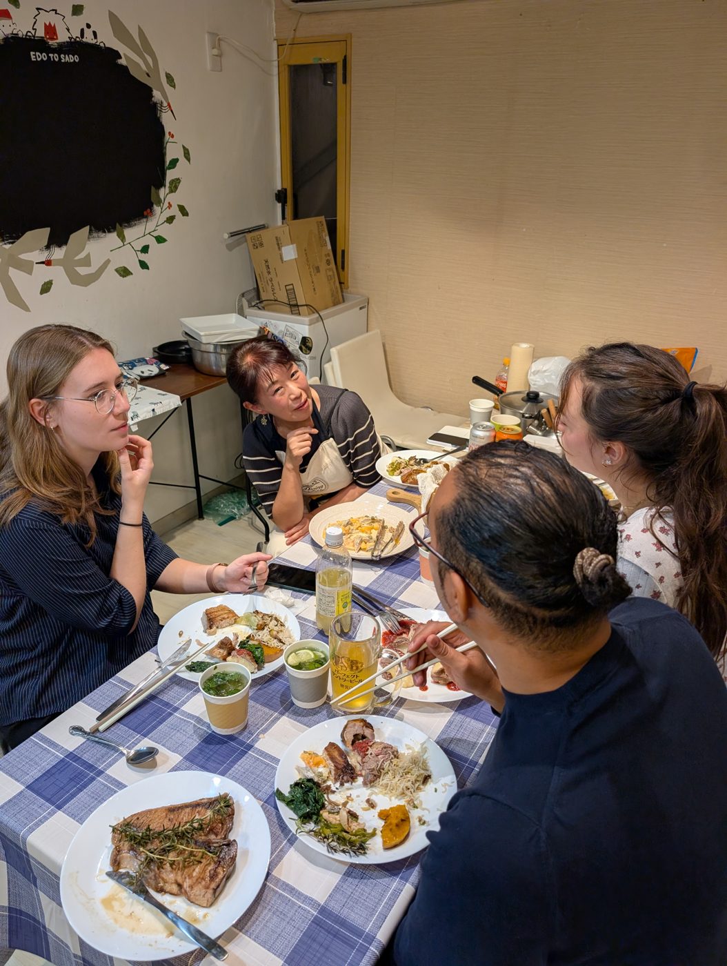 People talking around the table